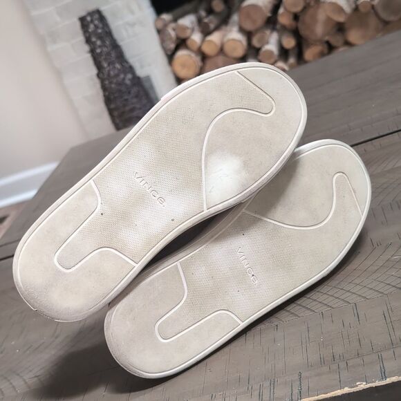 Vince Suede Rhea suede platform sole sneaker with snake skin embossed heel Sz 7 - Picture 8 of 10